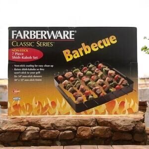 Farberware In Box (Looks Unused) Non-Stick Shish-Kabob Set Grilling Skewers READ